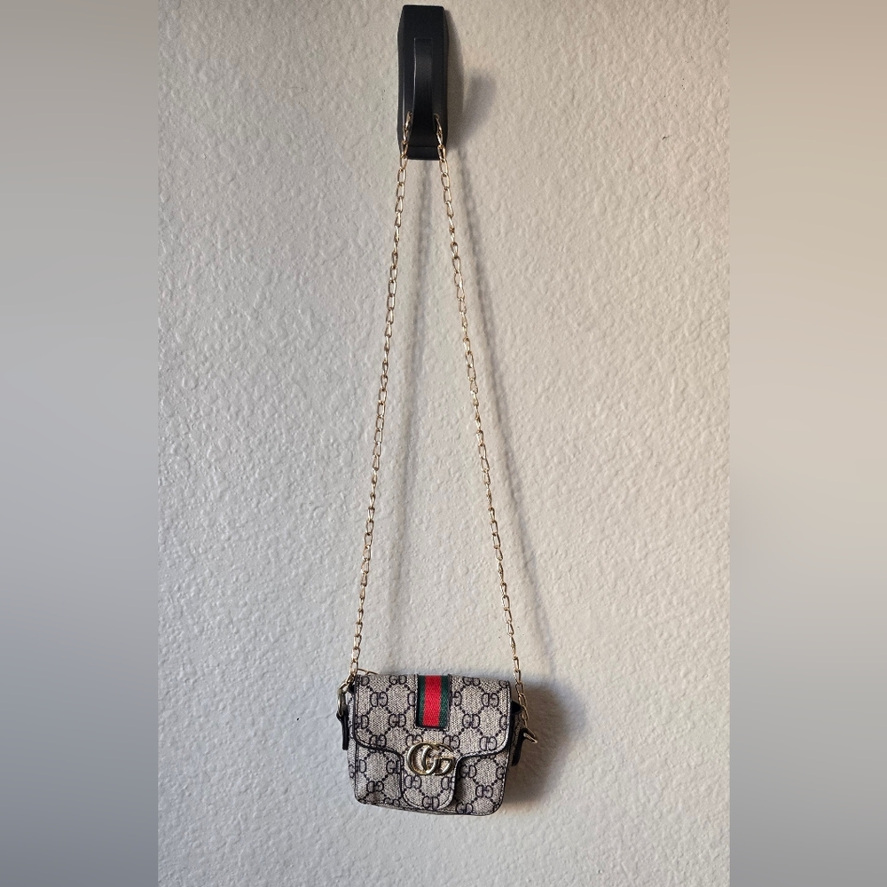 CUTE LITTLE PURSES Elegant Designer Beige and Gold Crossbody Bag